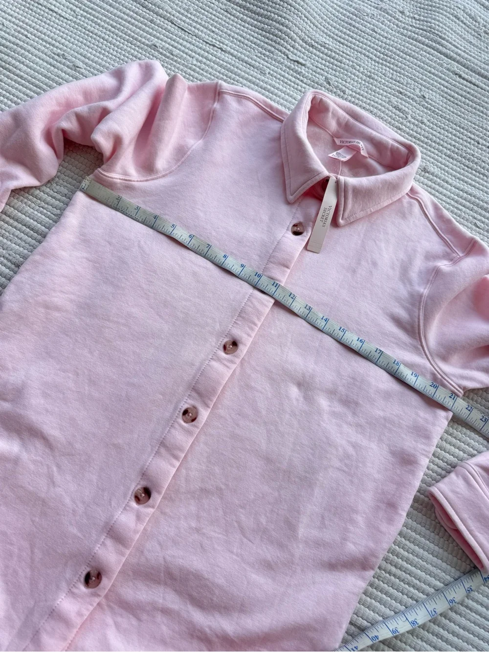 Victoria’s Secret Luxe Modal Fleece Shacket Jacket Pink NWT Medium - Picture 7 of 12